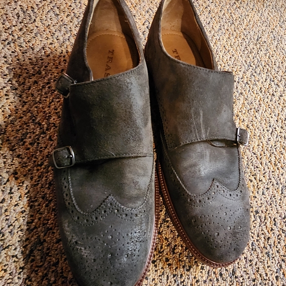 Men\'s Suede Monk Strap Shoes - Dark Brown main image 14